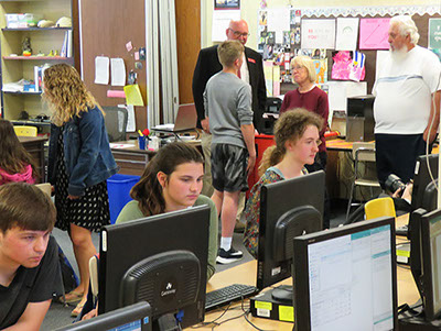 U.S. Sen. Patty Murray speaks with students on May 29 at Toledo High School. Photo by Jake Morgan / Lewis County Tribune
